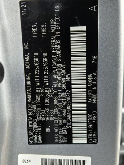 2022 Toyota Highlander Hybrid XLE FWD (Natl)