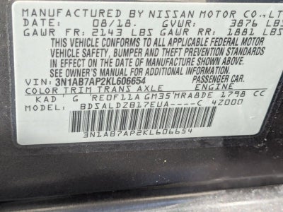 2019 Nissan Sentra SV CVT *Ltd Avail*