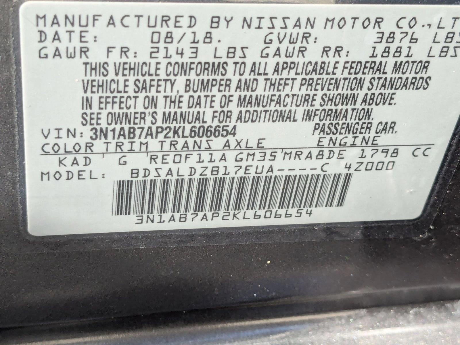 2019 Nissan Sentra SV CVT *Ltd Avail*