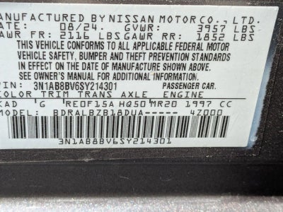 2025 Nissan Sentra S CVT