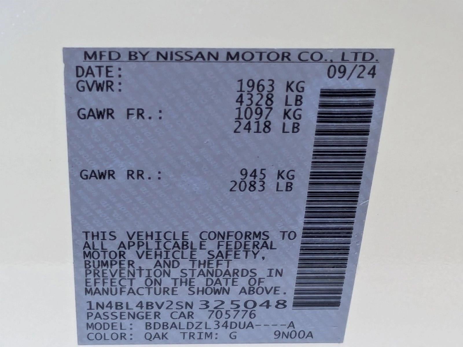2025 Nissan Altima S FWD