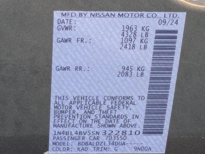 2025 Nissan Altima S FWD