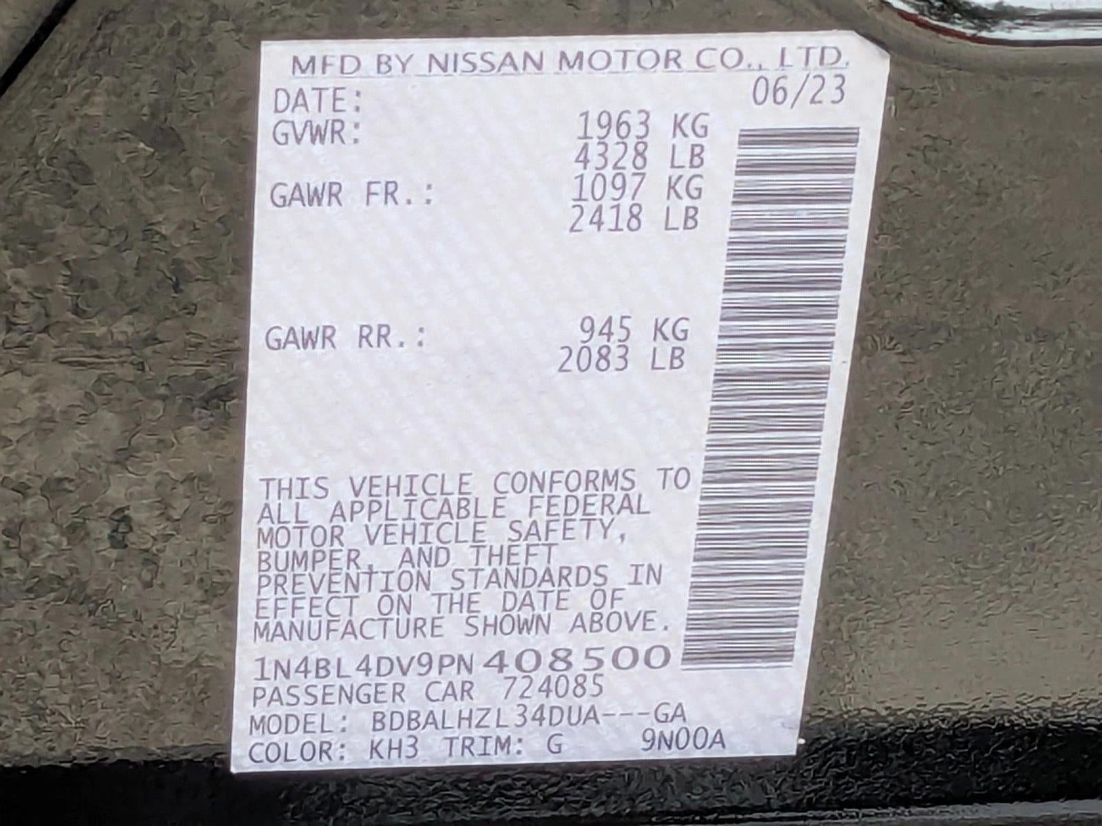 2023 Nissan Altima 2.5 SV Sedan