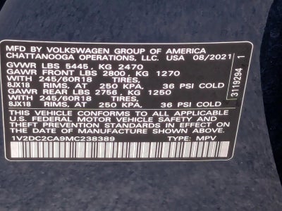 2021 Volkswagen Atlas Cross Sport 2.0T SE FWD