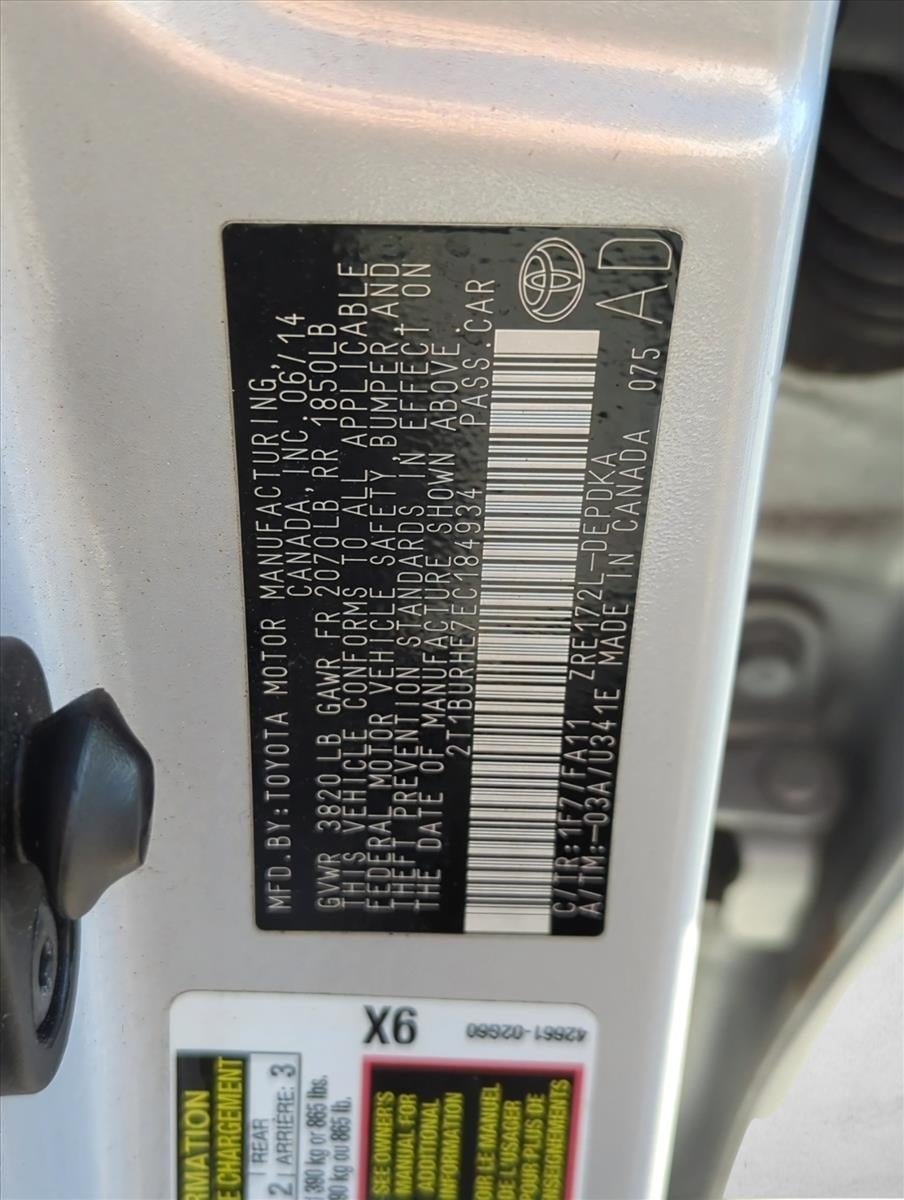 2014 Toyota Corolla 4dr Sdn Auto L (Natl)