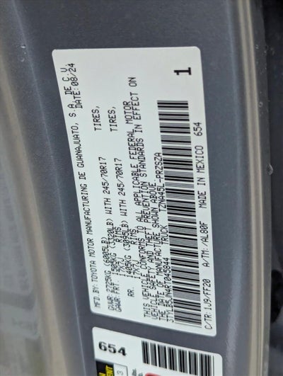 2024 Toyota Tacoma 4WD 4WD SR5 Double Cab 5' Bed AT (Natl)
