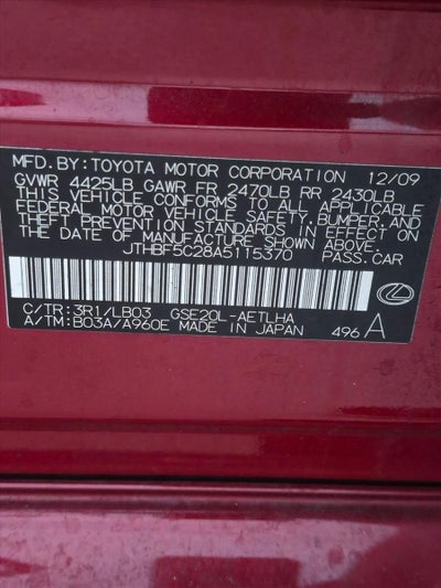 2010 Lexus IS 250 4dr Sport Sdn Auto RWD