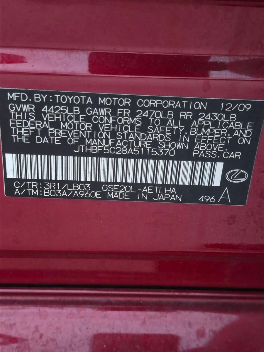 2010 Lexus IS 250 4dr Sport Sdn Auto RWD