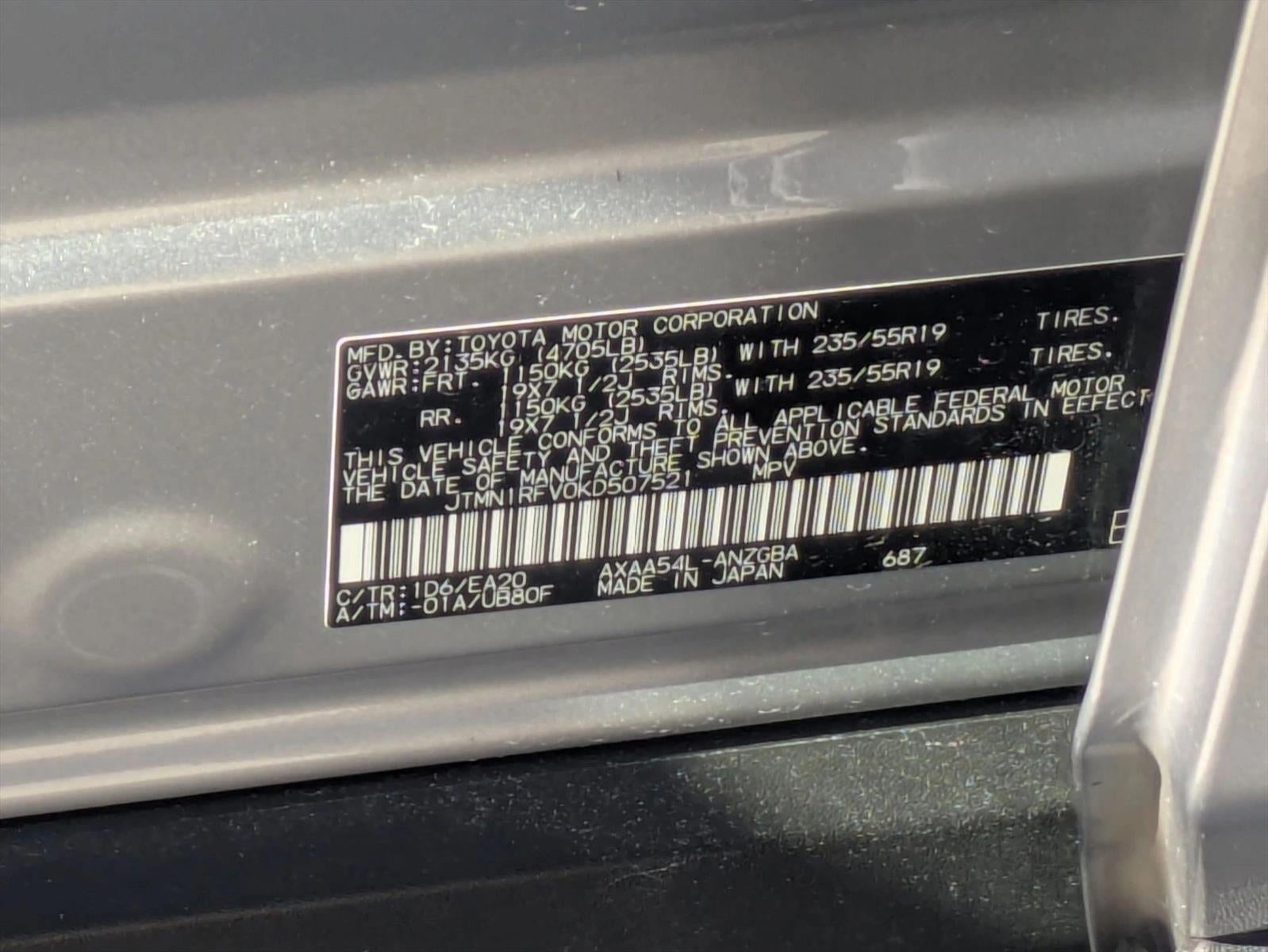 2019 Toyota RAV4 Limited AWD (Natl)