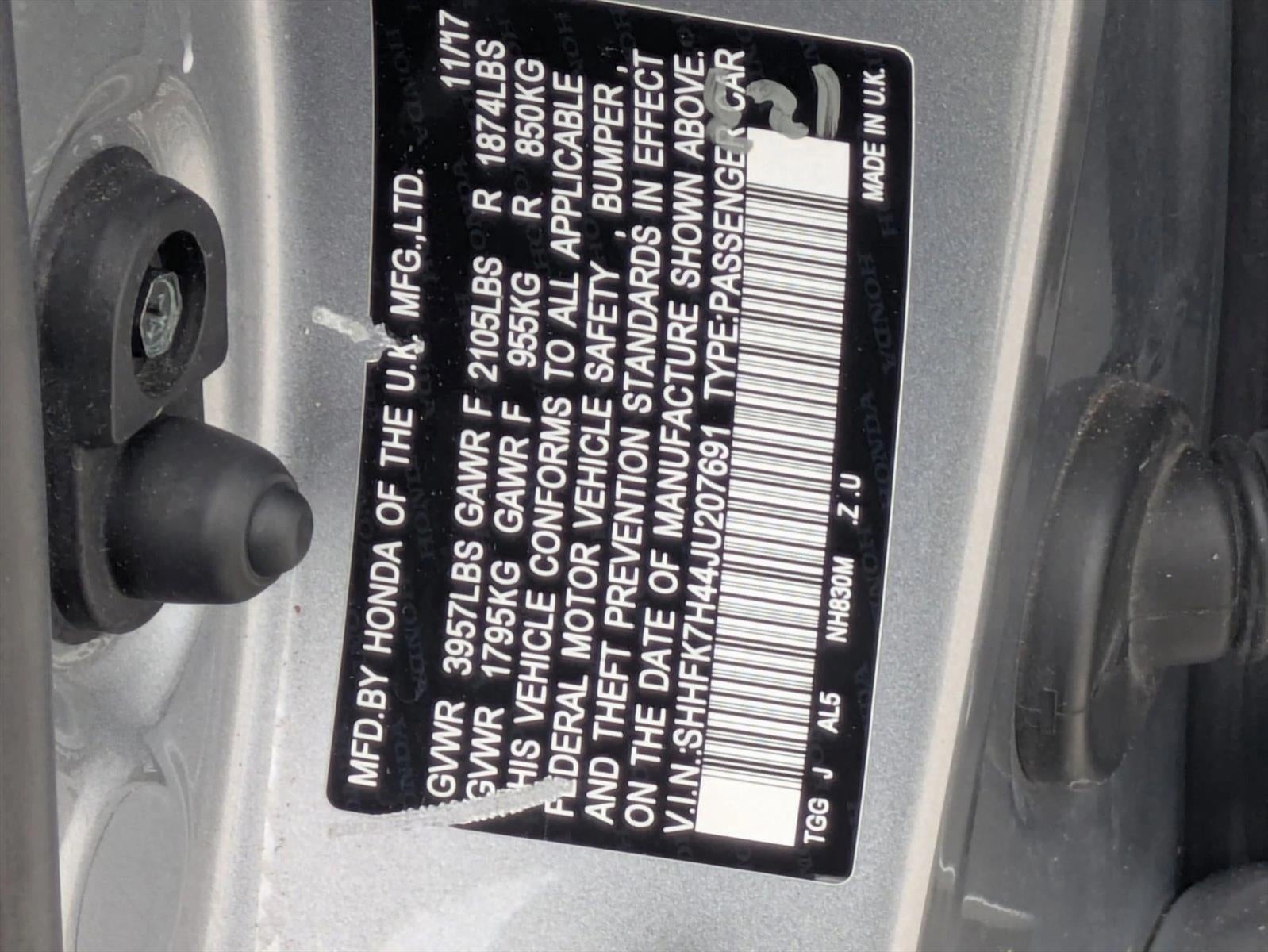 2018 Honda Civic Hatchback Sport CVT