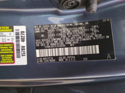 2014 Toyota Sienna 5dr 8-Pass Van V6 LE FWD (Natl)