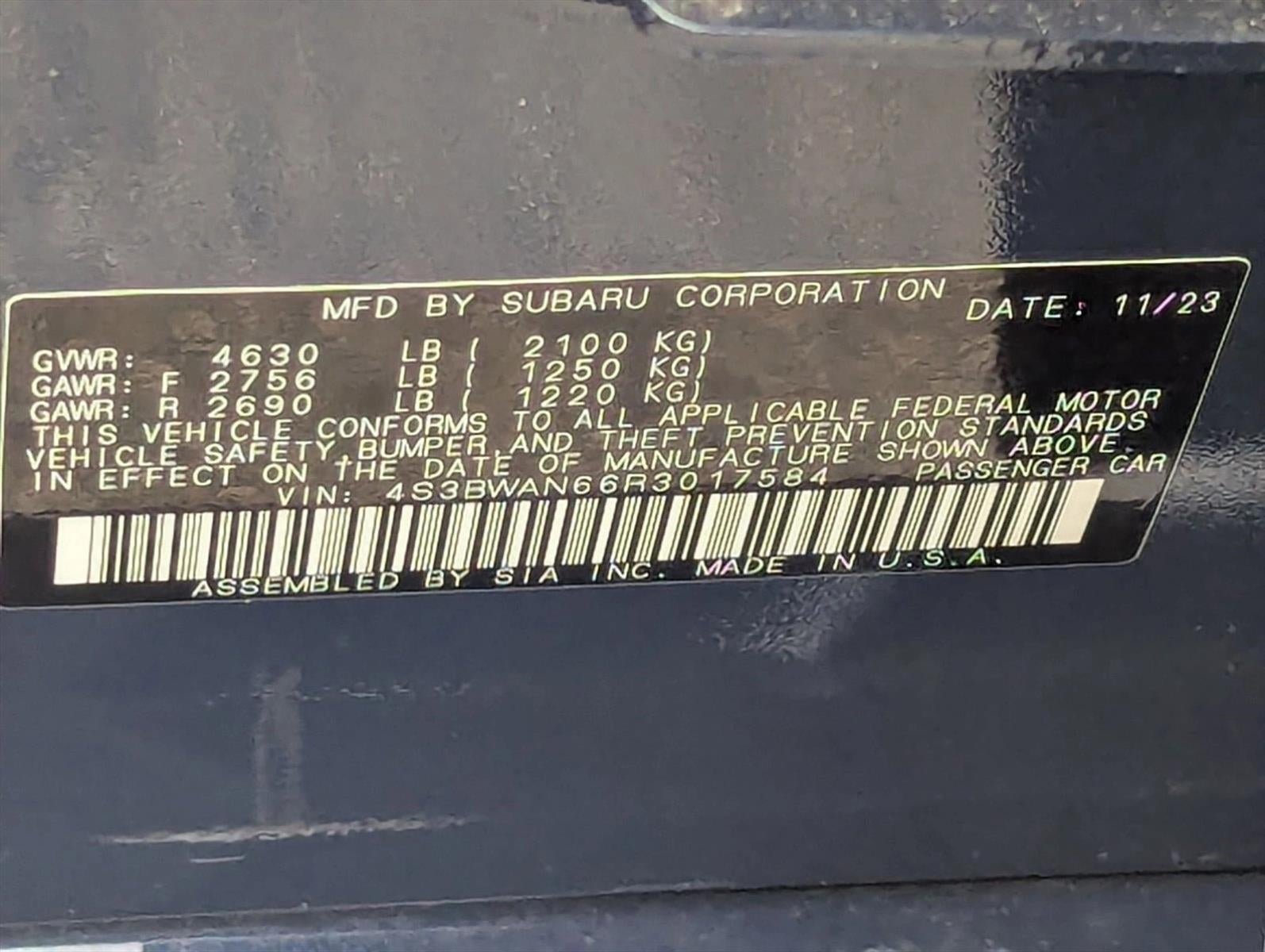 2024 Subaru Legacy Limited AWD