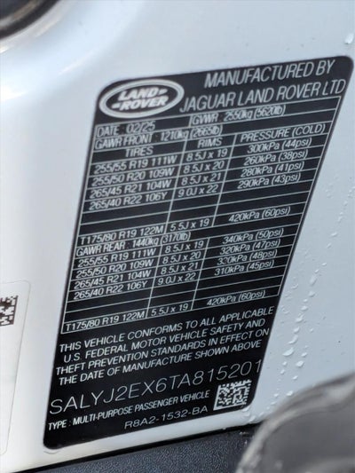 2026 Land Rover Range Rover Velar P250 S