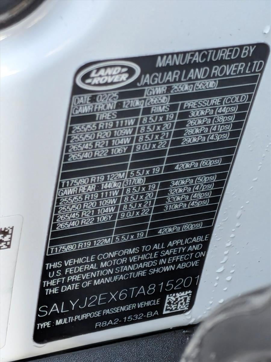 2026 Land Rover Range Rover Velar P250 S