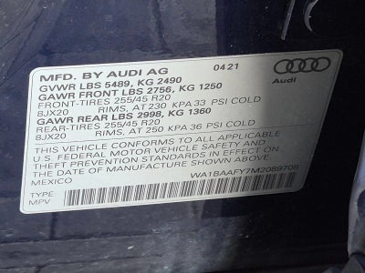 2021 Audi Q5 Premium Plus 45 TFSI quattro