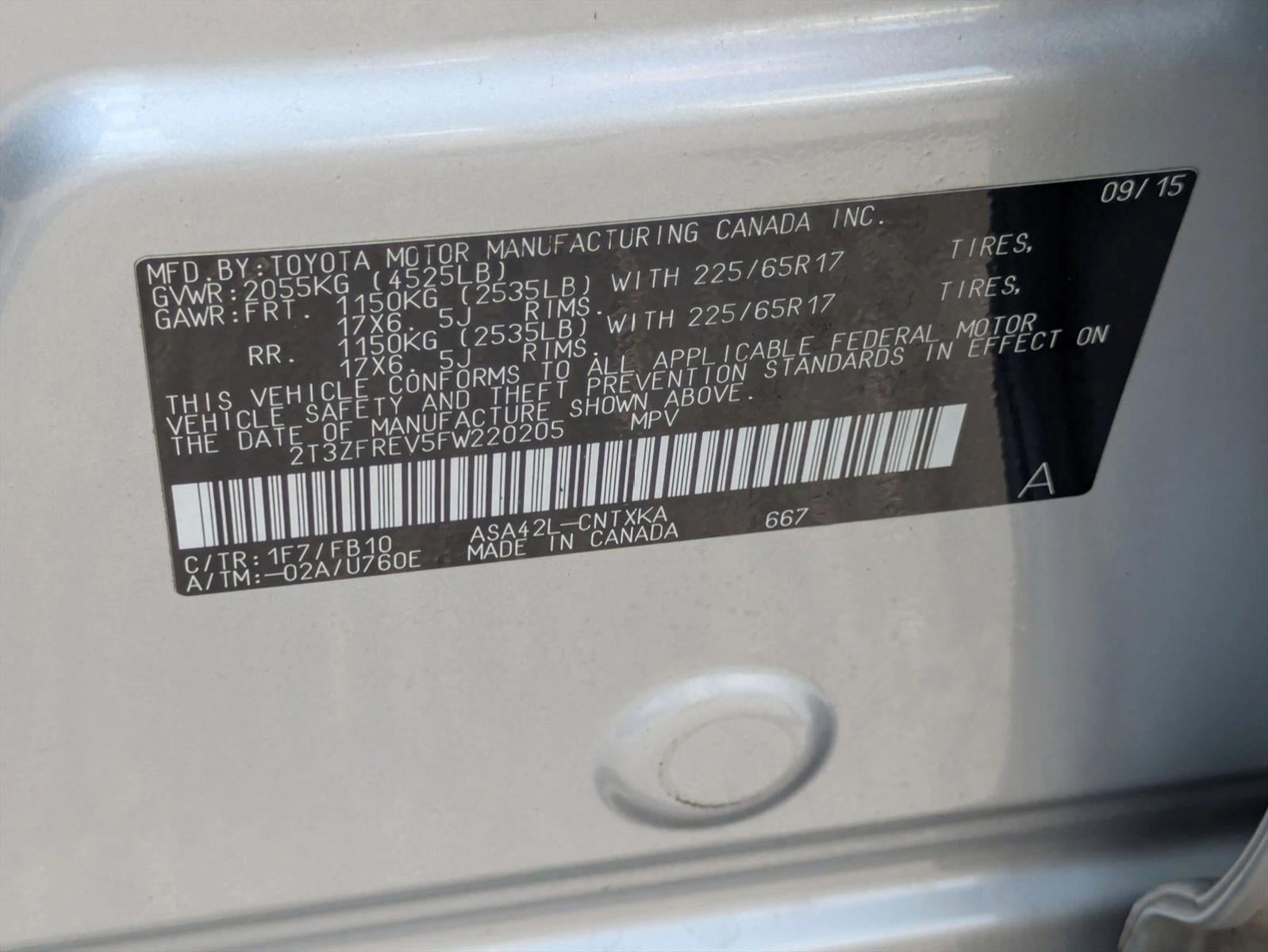 2015 Toyota RAV4 FWD 4dr LE (GS)