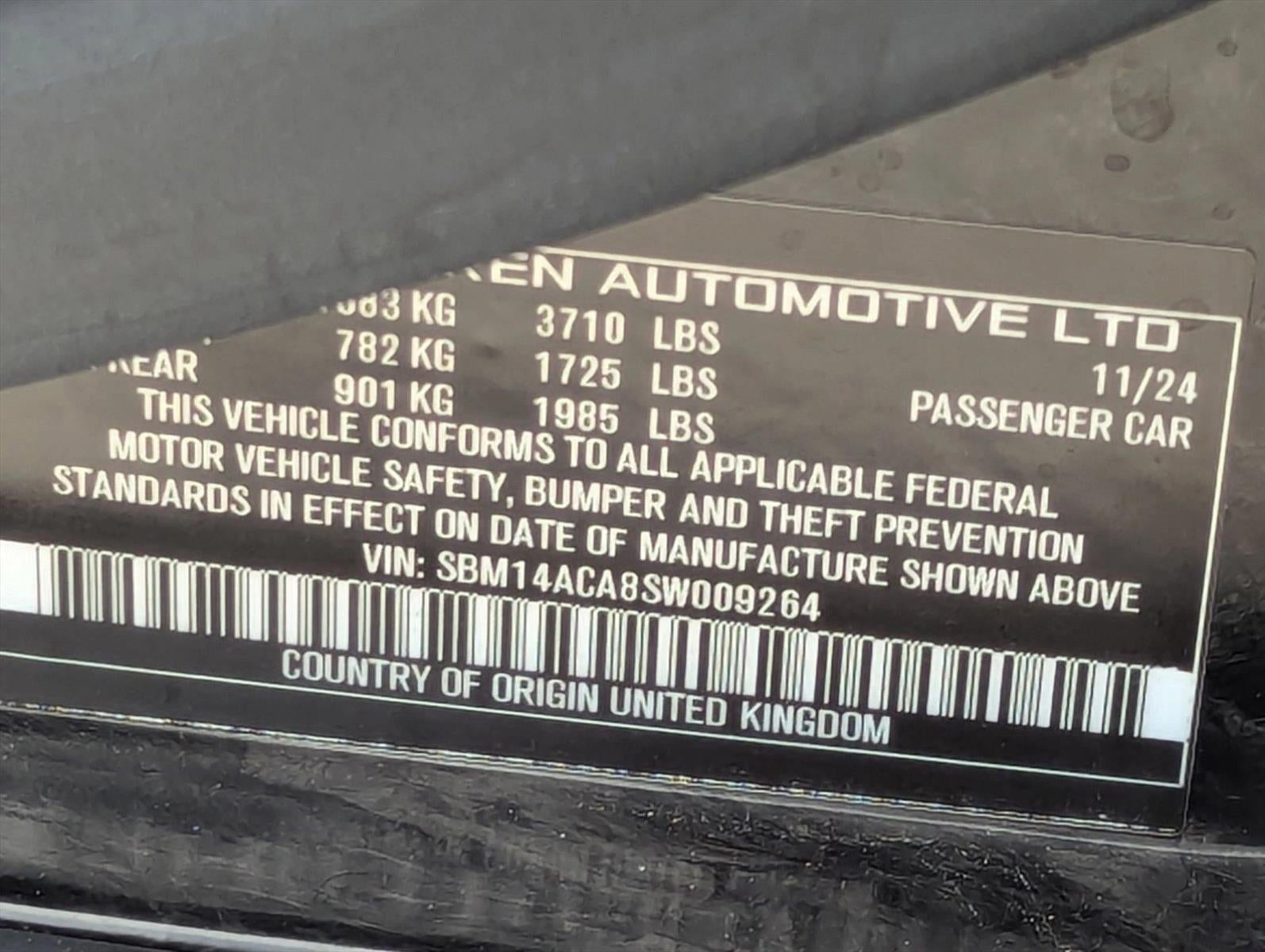 2025 McLaren 750S Coupe