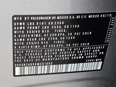 2019 Volkswagen Tiguan 2.0T SE FWD