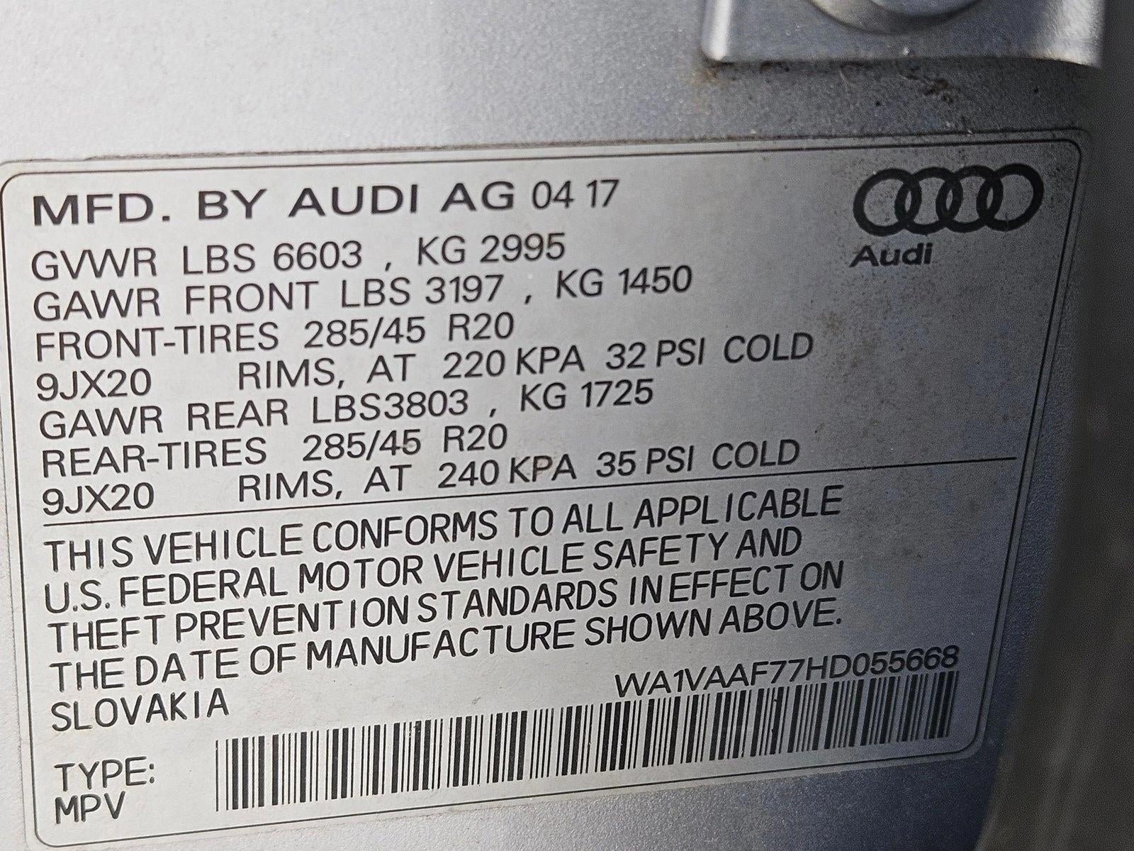 2017 Audi Q7 3.0 TFSI Prestige