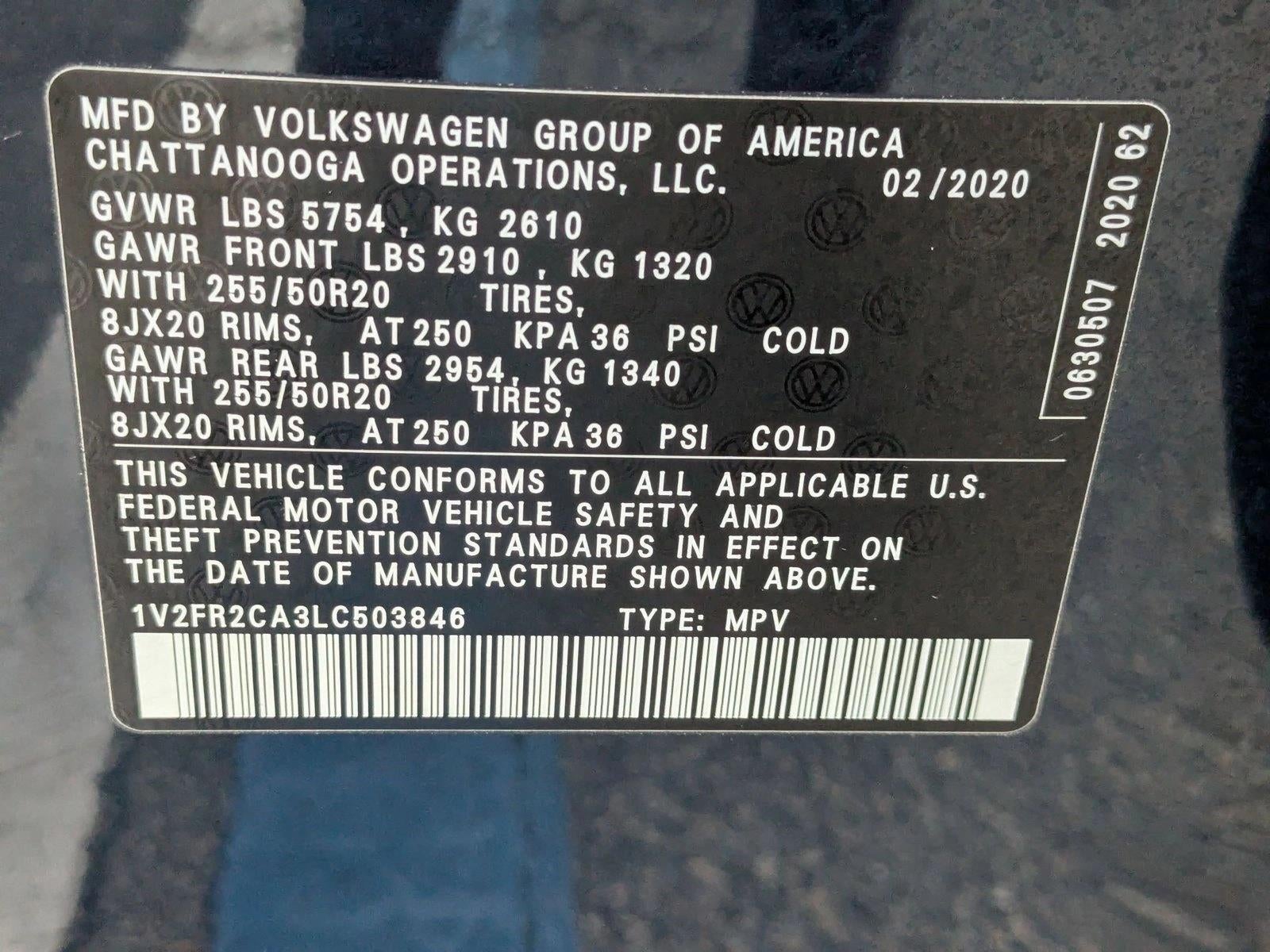 2020 Volkswagen Atlas 3.6L V6 SE w/Technology R-Line FWD