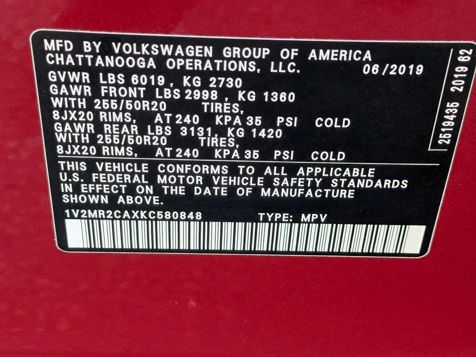 2019 Volkswagen Atlas 3.6L V6 SEL 4MOTION