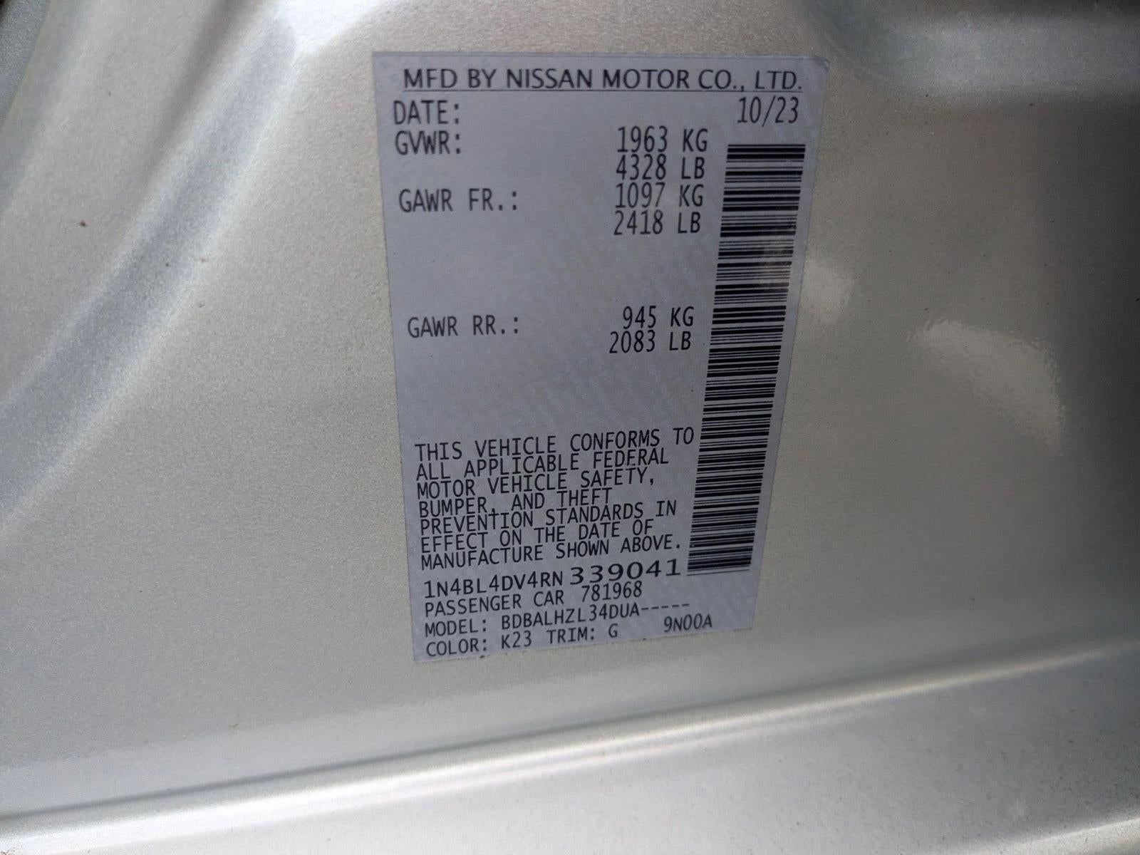 2024 Nissan Altima 2.5 SV Sedan