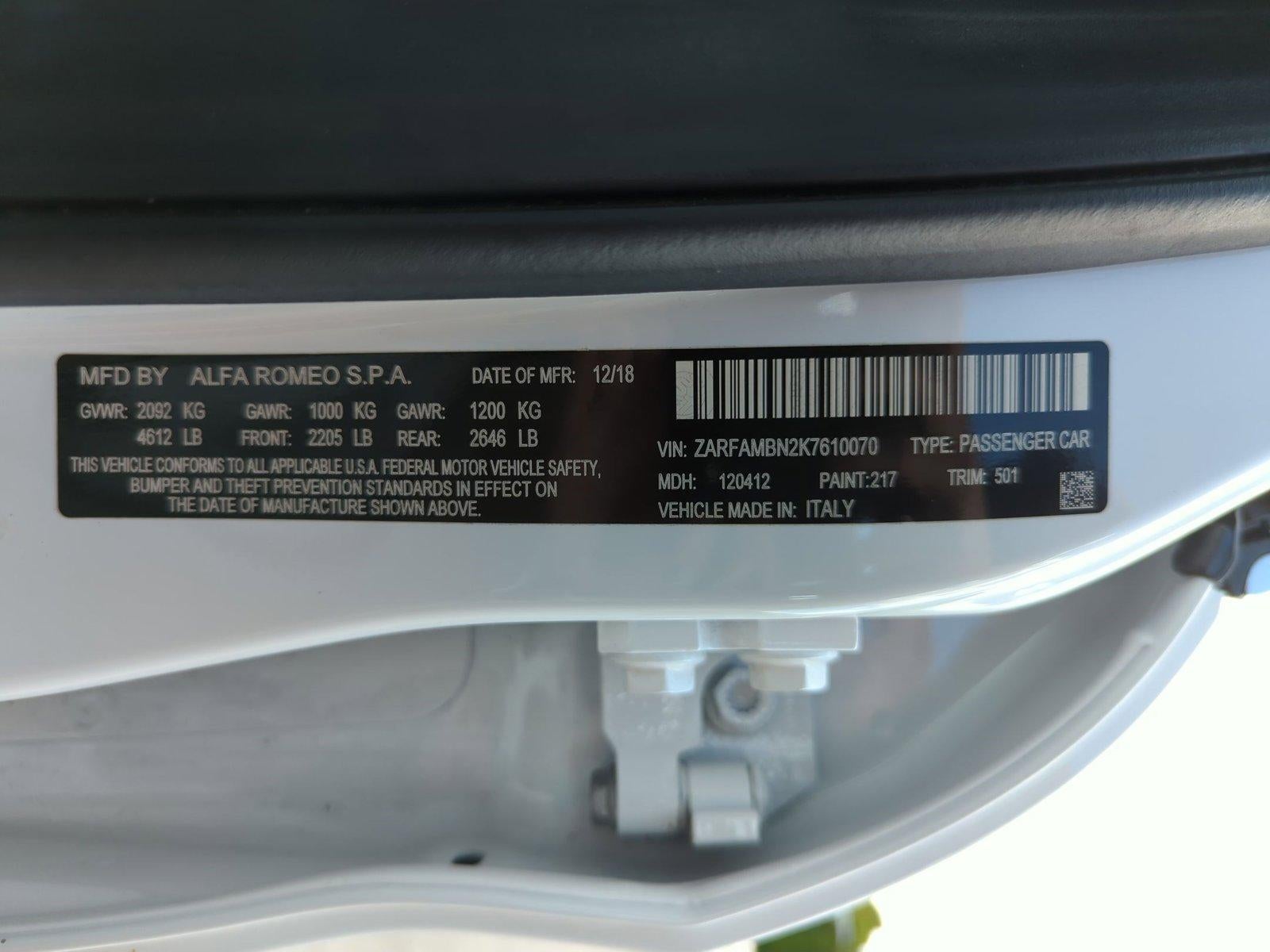 2019 Alfa Romeo Giulia Ti Lusso RWD