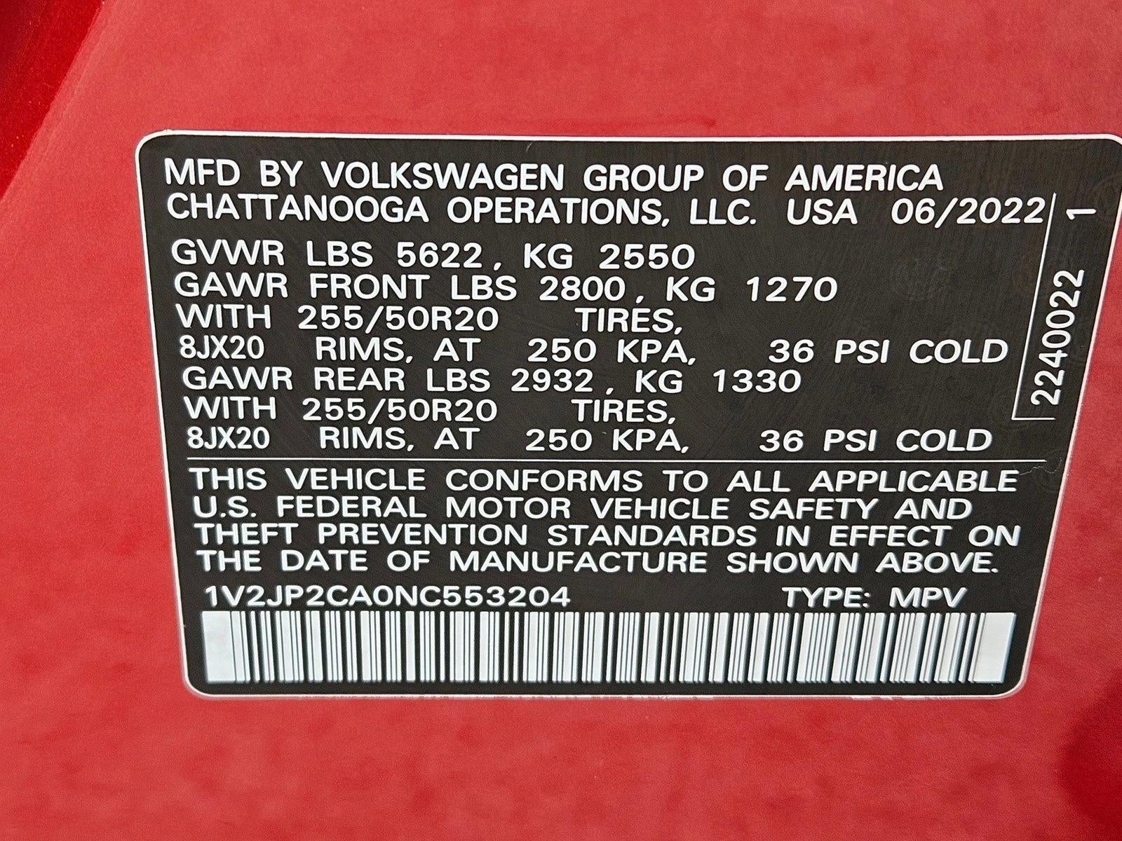 2022 Volkswagen Atlas 2.0T SE w/Technology FWD