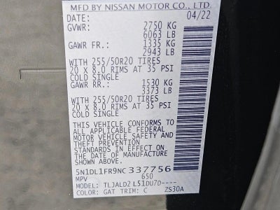 2022 INFINITI QX60 LUXE FWD