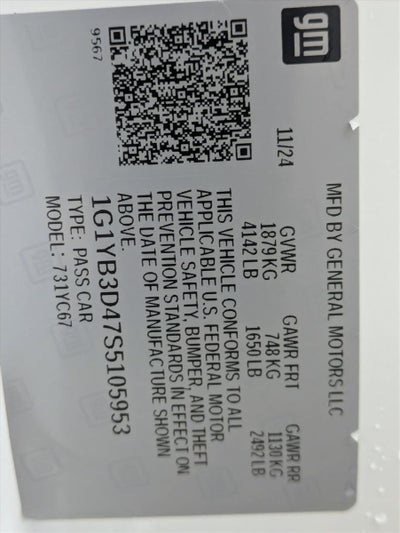 2025 Chevrolet Corvette Stingray Convertible 2LT