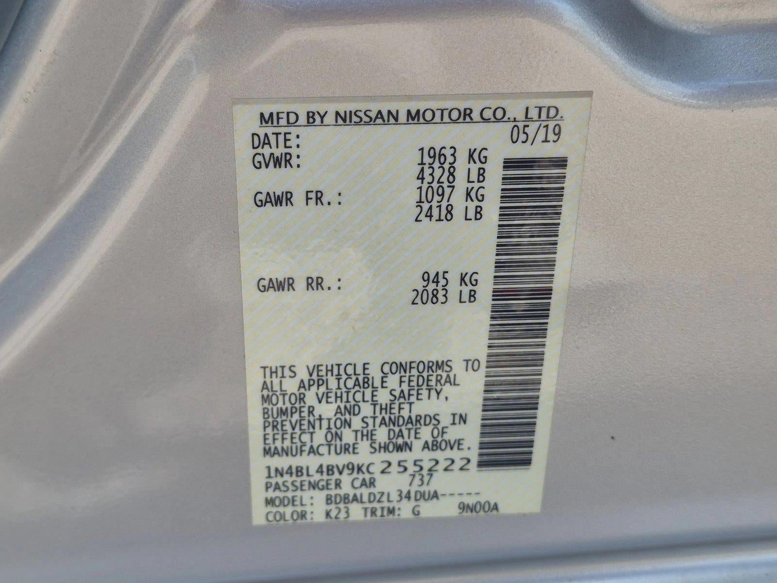 2019 Nissan Altima 2.5 S Sedan