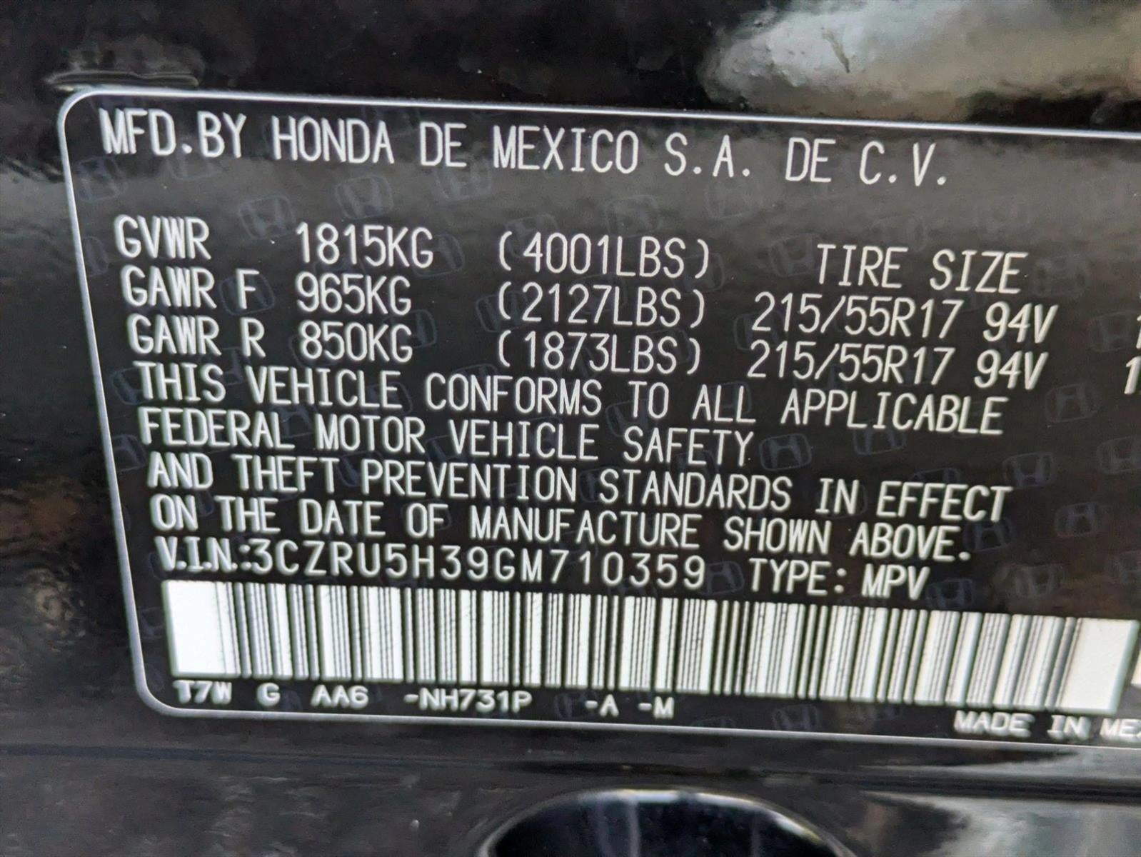 2016 Honda HR-V 2WD LX CVT