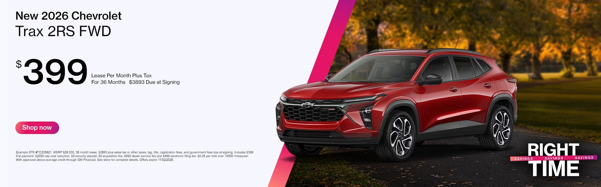 New 2026 Chevrolet Trax Lease Special